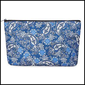 Thickened Mahjong Tiles Bag Soft Storage Case Classic Blue Print Design